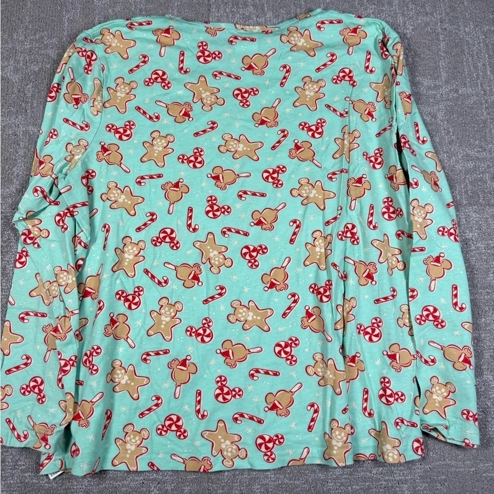 Disney Gingerbread Candy Cane Mickey Mouse Adult PJ Set Womens Size XL - Picture 5 of 9